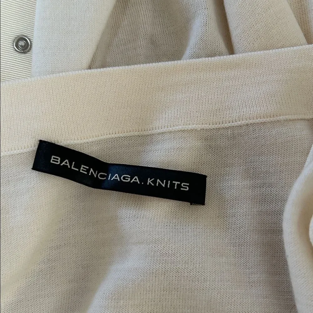 Balenciaga Cream Snap front Cardigan, Size XL, NWOT. - Picture 7 of 12